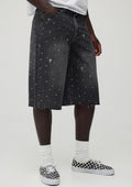 Jorts Stonewash Rhinestone