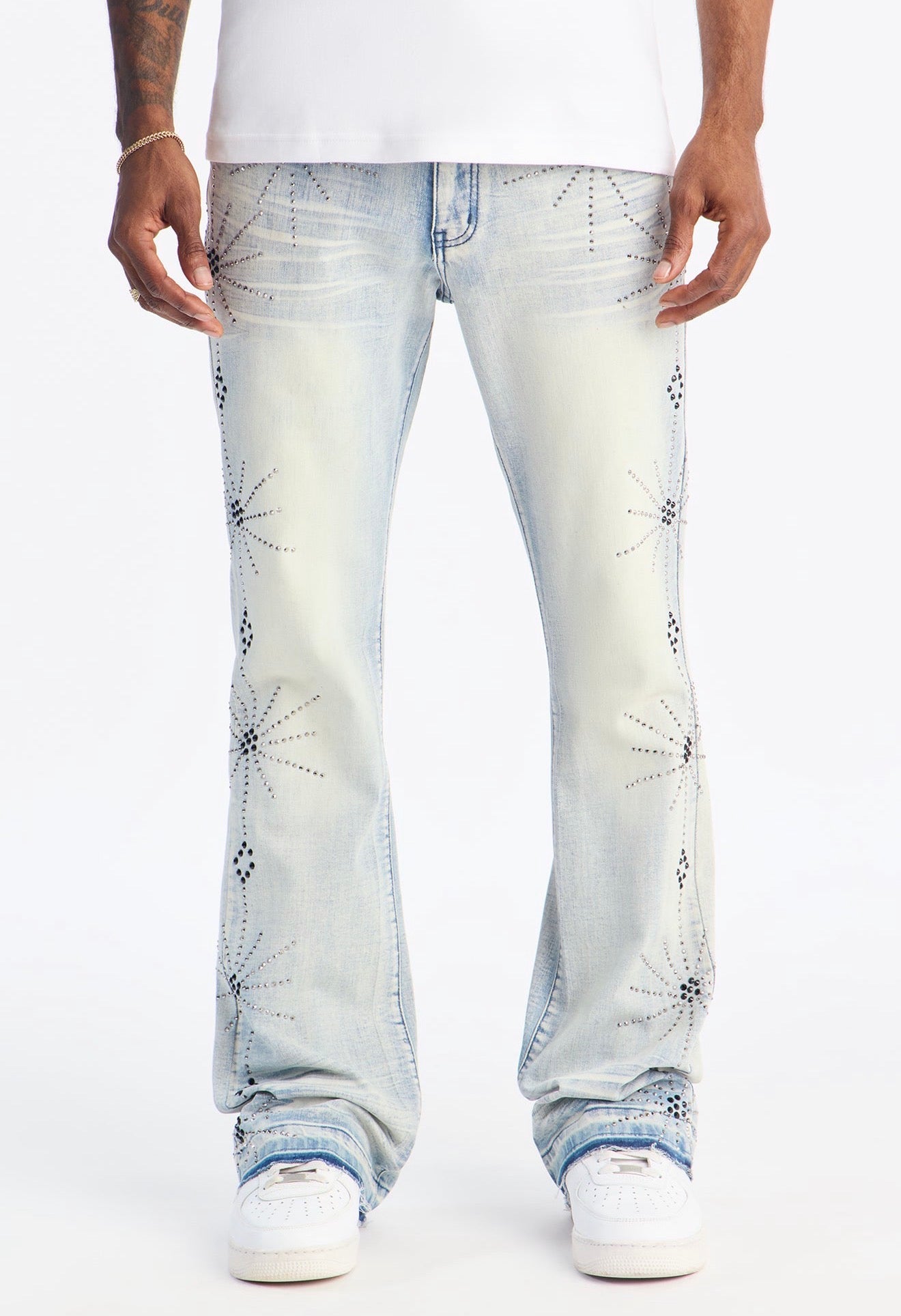 Jeans skinny flare starburts