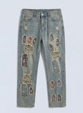 Jean distressed parches windows